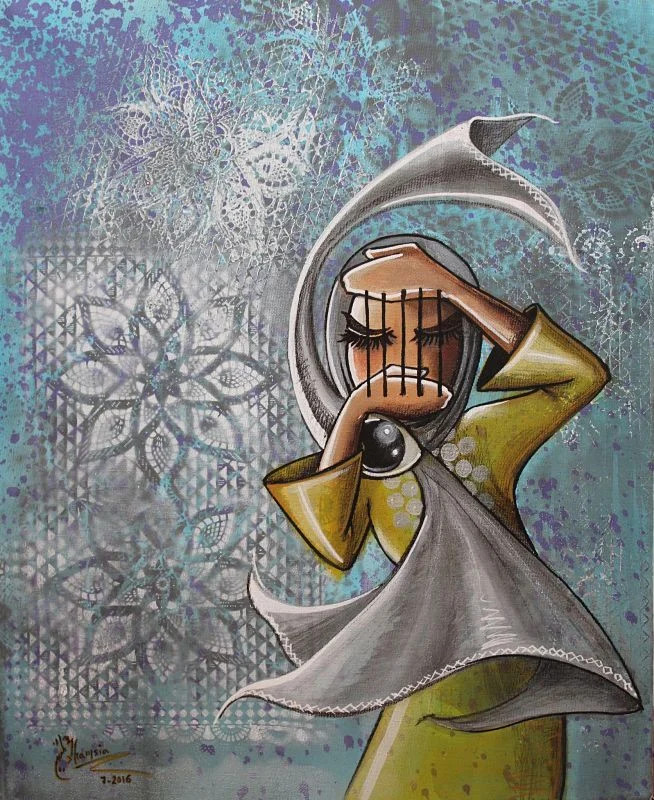 Dibujo de Shamsia Hassani, artista afgana